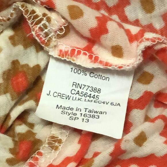 J. Crew Lightweight Orange and Brown Aztec Diamond Patterned Top Size Medium - Picture 7 of 8